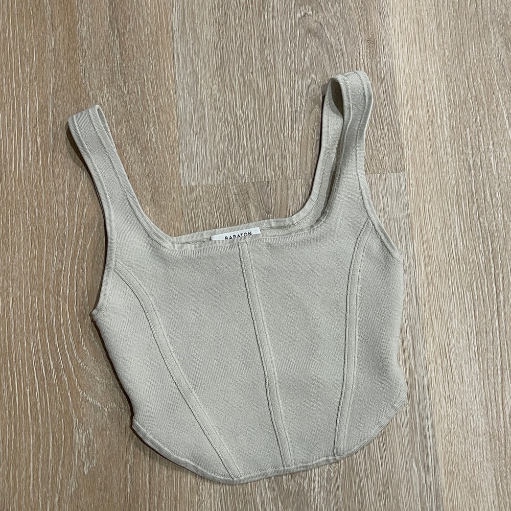 Aritzia Babaton Cream Crop Top